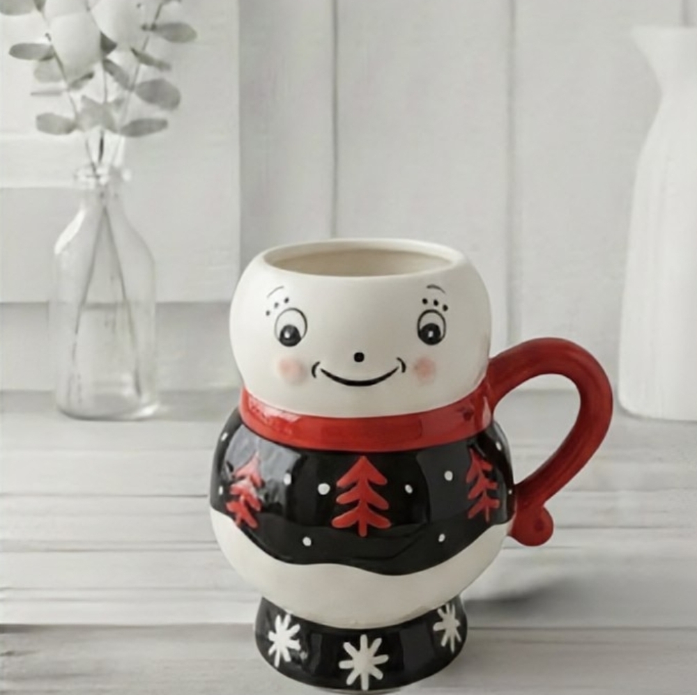 NEW Johanna Parker Design Snowman Mug- Christmas Folk Art